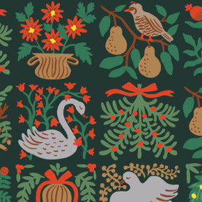 Holiday Classics - Holiday Tapestry - Evergreen Fabric by Rifle Paper Co. for C + Steel