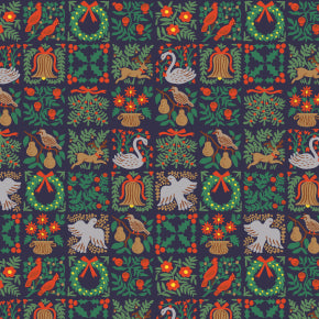 Holiday Classics - Holiday Tapestry - Navy Fabric by Rifle Paper Co. for C + Steel