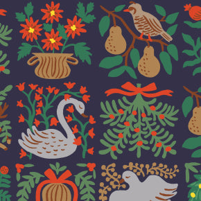 Holiday Classics - Holiday Tapestry - Navy Fabric by Rifle Paper Co. for C + Steel