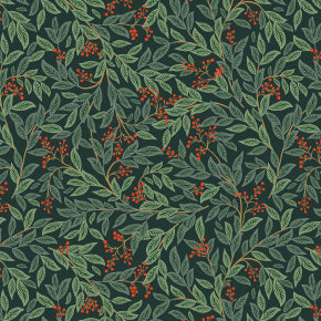 Holiday Classics - Willowberry - Evergreen Fabricby Rifle Paper Co. for C + Steel