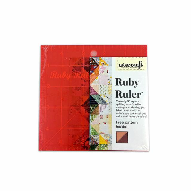 5" Square Ruby Ruler Acrylic --  Wise Craft Quilts