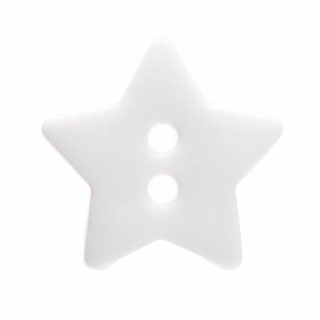 Pure White 5/8in 2 Hole Star Button