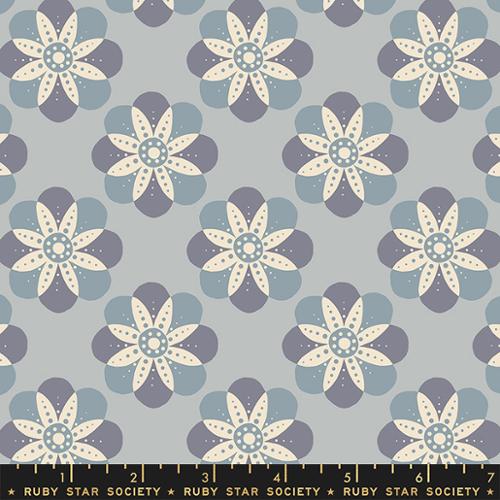 Cherry Blossom Mandala in Steel --- Floradora by Jen Hewett for Ruby Star Society -- Moda Fabric