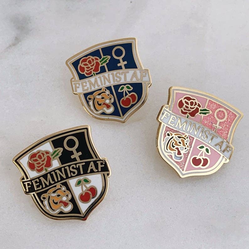 Feminist AF Crest Enamel Pin