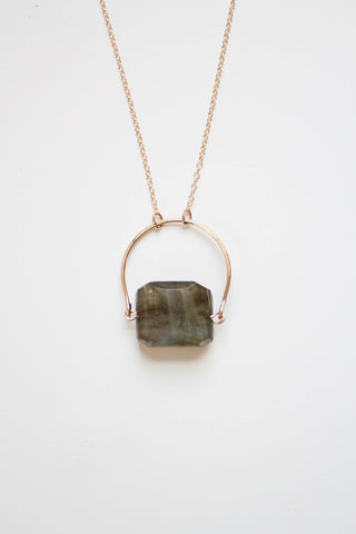 Arch Faceted Labradorite Necklace