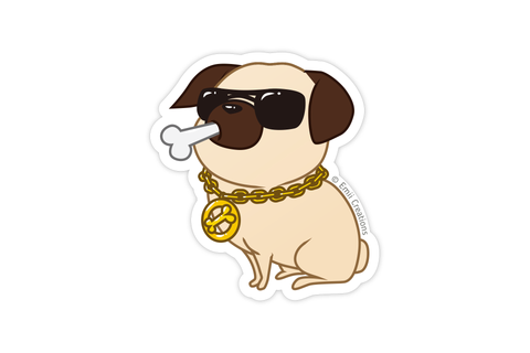 Pug Life Dog Vinyl Sticker